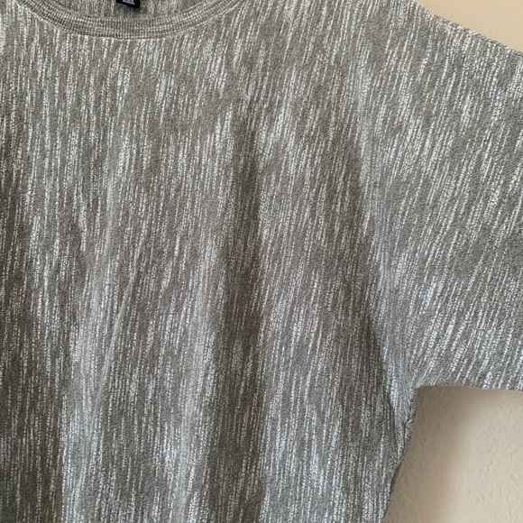 DKNY Knit Sweater Shirt Dolman Sleeve Sage Green Off White NWOT SIZE L - Picture 10 of 11